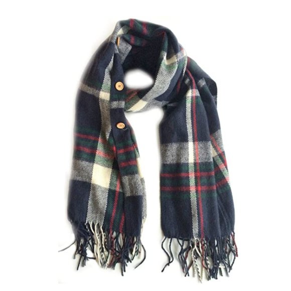 Neutral-Tone Blanket Scarf Ruana Wrap w/ Buttons – Oversized Shawl/Wrap – NWT - Picture 4 of 4